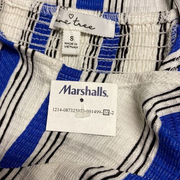 Love Tree Blue and Off White Striped Dress NWT - Picture 5 of 7